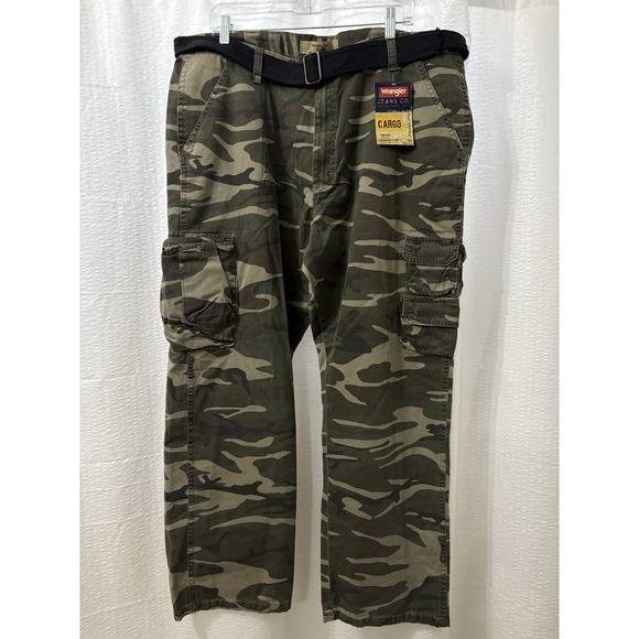 Wrangler Camouflage Mens Cargo Jeans Grunge Hunting Hiking Waist 40 Inseam 30 - Picture 1 of 7